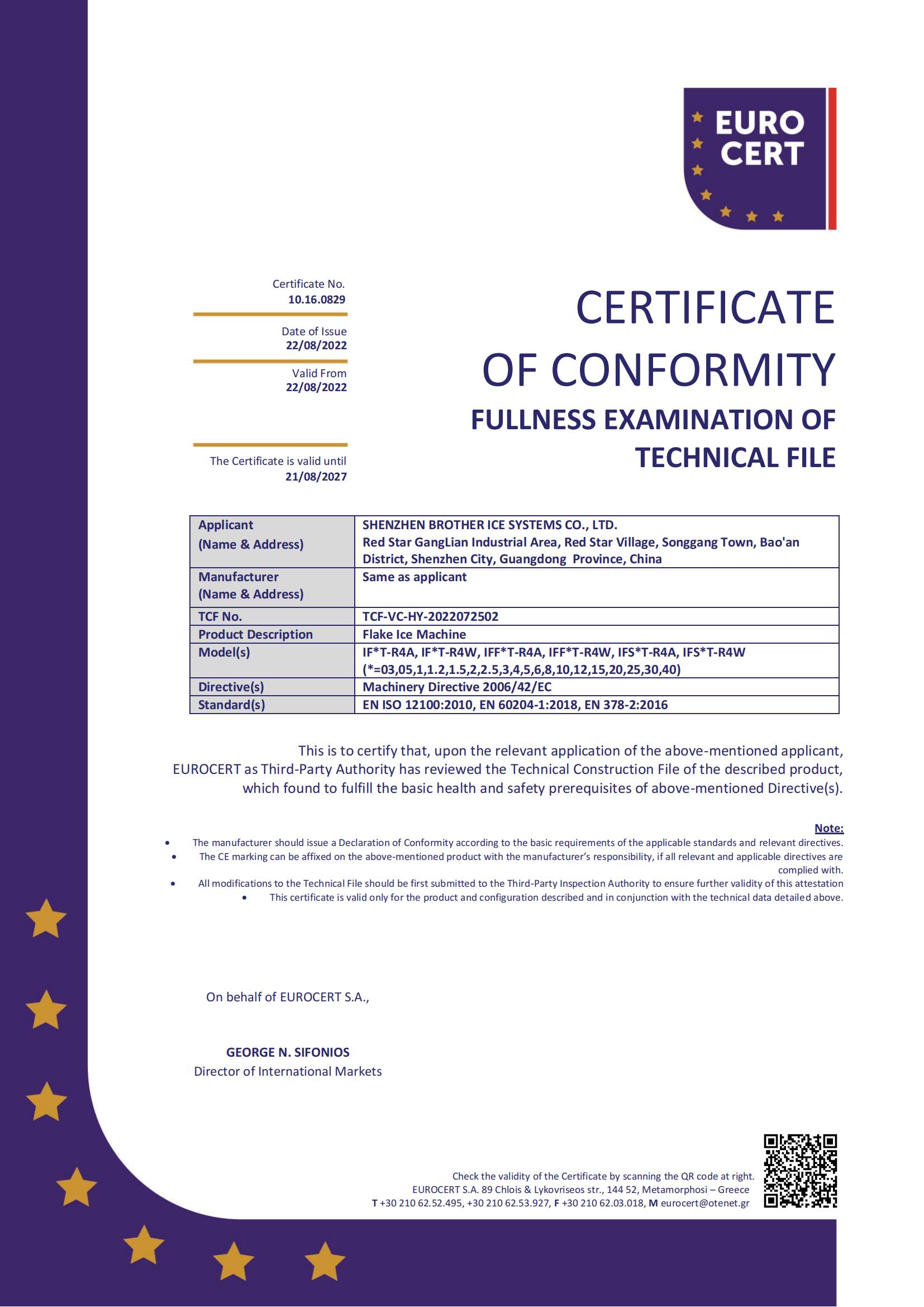 ICESTA Flake ice machine CE certificate 
