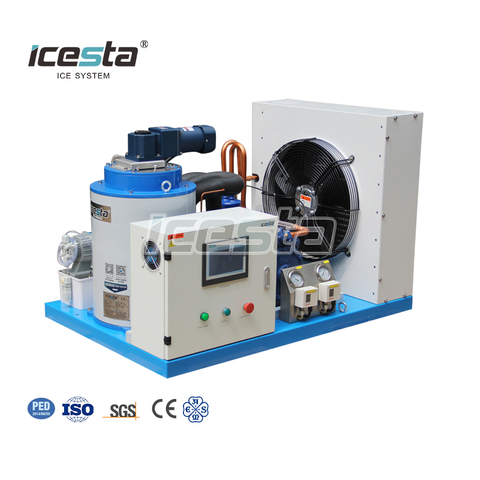 ICESTA 500kg 0.5ton easy control High reliable Energy saving Long Service Life Commercial ice flake machine for fish