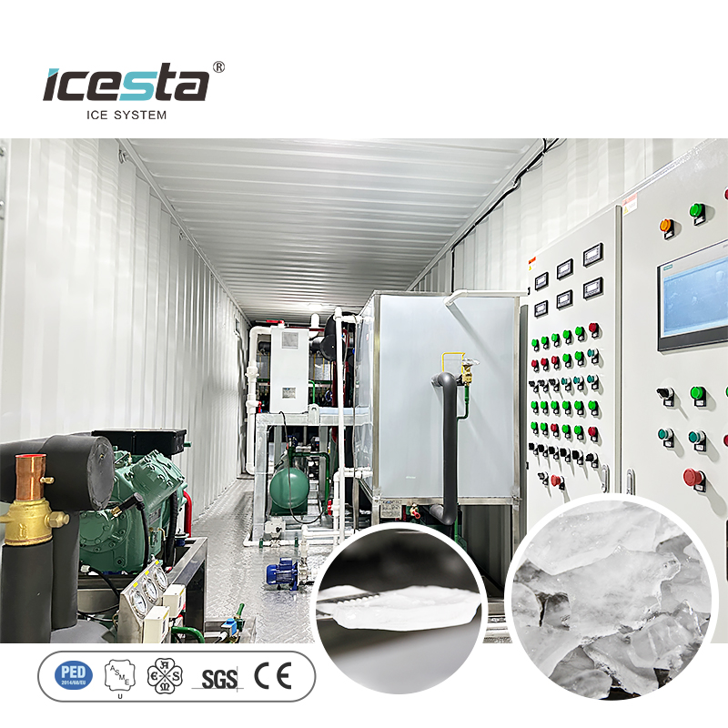 Industrial Container Plate Ice Machine with 30t Evaporative Cooling Stainless Steel Long Service Life For Concrete Cooling