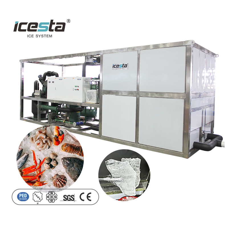 ICESTA 30 Ton 304SS Heavy Duty Automatic Industrial Plate Ice Machine