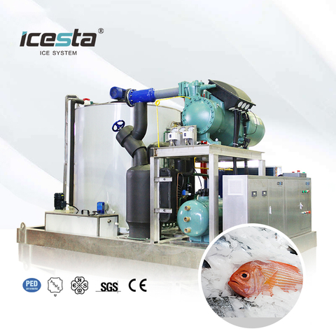 ICESTA 25 Ton Industrial Commercial Flake Ice Machine | Strong Durability