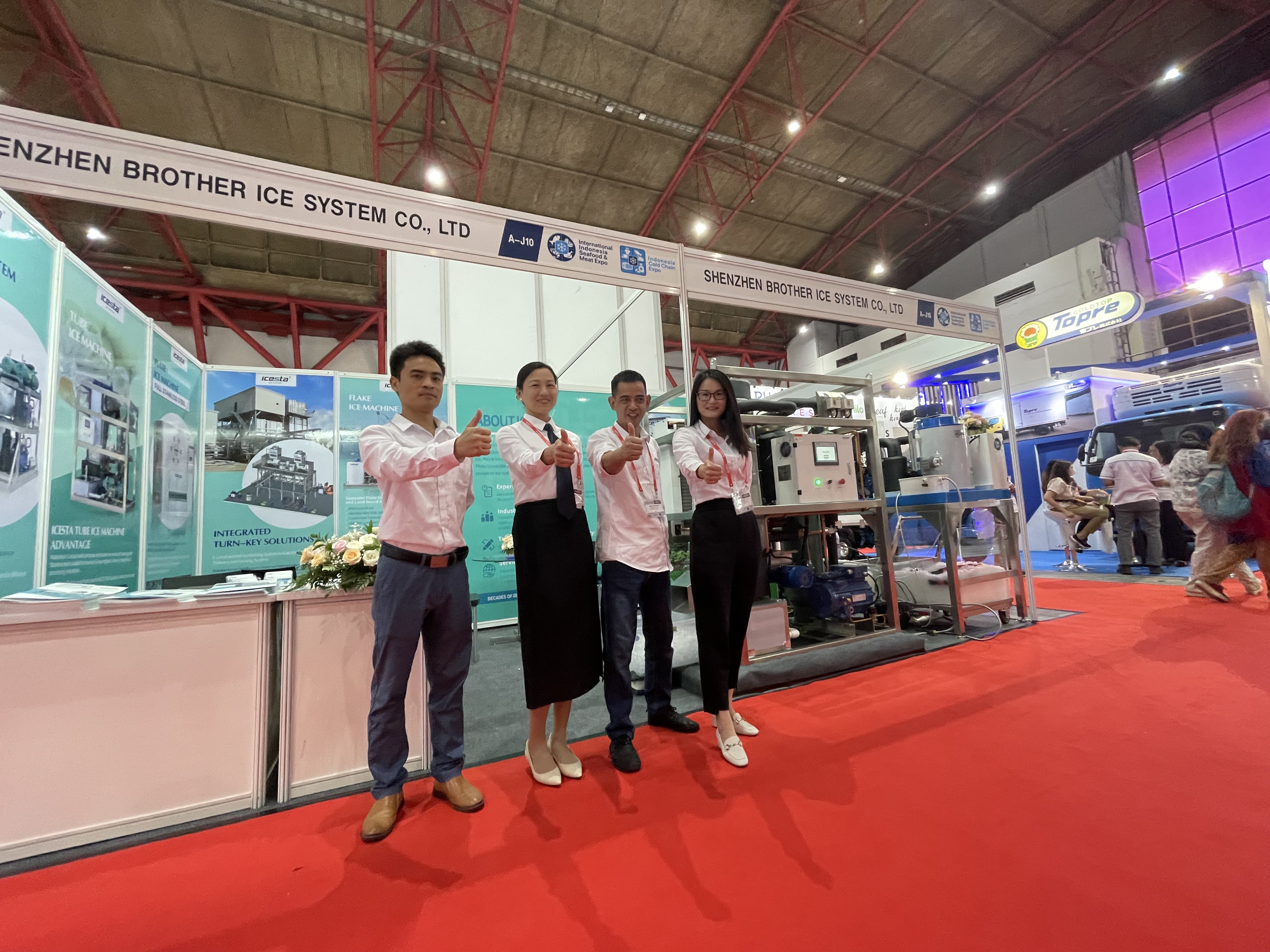 ICESTA successfully participated in The IISM & Indonesia Cold Chain Expo with the sample tube ice machine and flake ice machine
