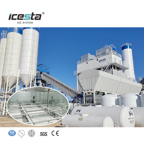 ICESTA Containerized 40 Ton Industrial Automatic Ice Plant with Rake ice system for Concrete Pouring Hydropower Station $170000