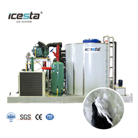 ICESTA 30 Ton Industrial Flake Ice Machine with Piston Compressor Rack