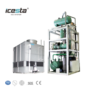 M&aacute;quina de gelo industrial com tubo de a&ccedil;o inoxid&aacute;vel ICESTA de 25 toneladas