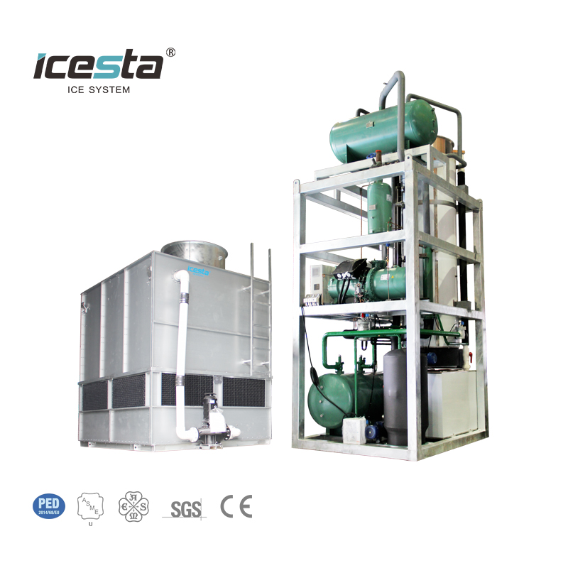 ICESTA 25 Ton Industrial Stainless Steel Tube Ice Machine