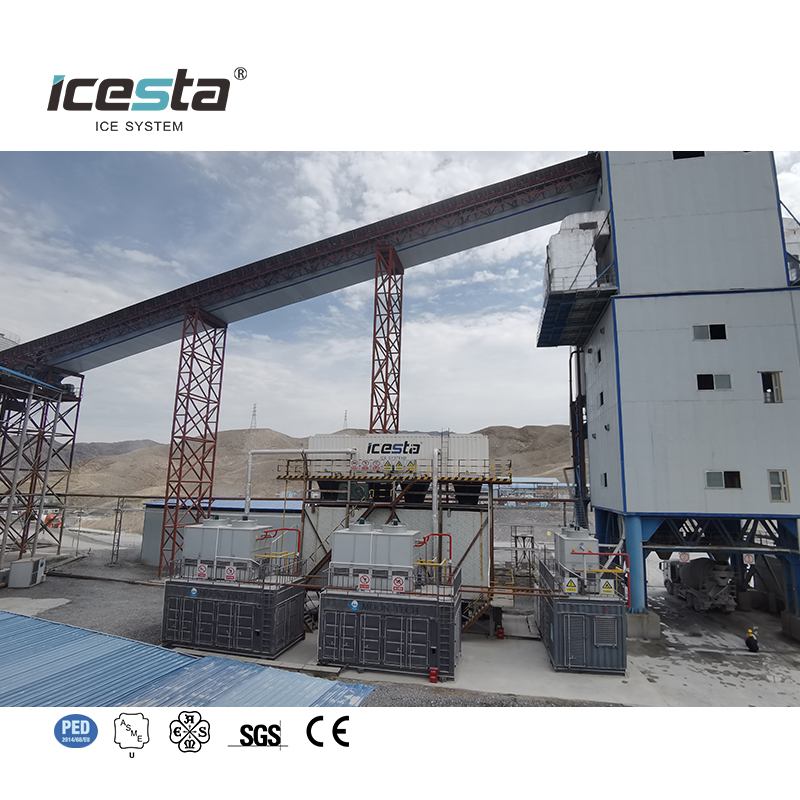Containerized Flake ice plant with Automatic ice storage & Delivery & Weighing System (All-In-One) 
