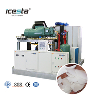 ICESTA 30 Ton Industrial Flake Ice Machine with Piston Compressor Rack