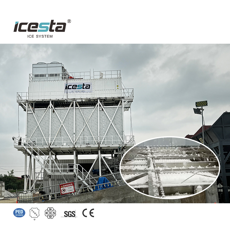 ICESTA 60 Ton Containerized Flake Ice Plant with Ice Storage System