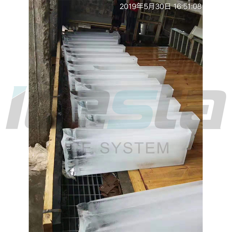 Salt water brine tank 3 tons block ice machine for seafood cooling