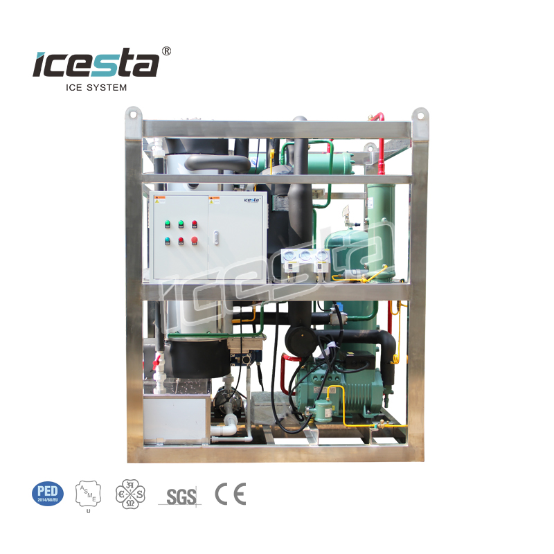 ICESTA automatic high relible edible solid tube ice Long Service Life Stainless Steel water cooling 2 ton ice tube machine $10000-$15000