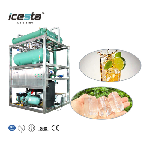 Ice tube machine 15 ton industrial ICESTA automatic high relible edible solid tube ice cube Stainless Steel water cooling US$50000 - $55000
