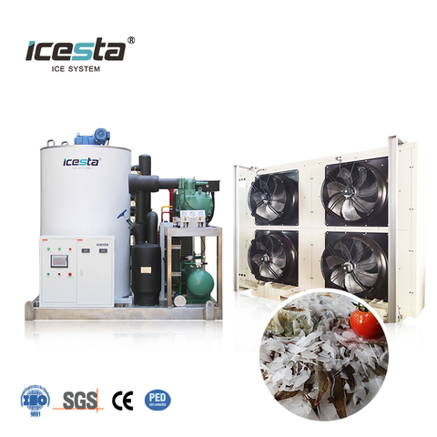 ICESTA 3-10 Ton Land-Based Air Cooling Seawater Flake Ice Machine