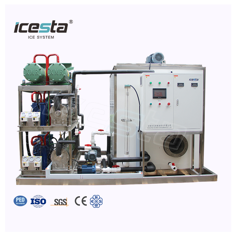 ICESTA 1-12 ton fresh water seawater fluid ice slurry ice making machine for seafood freeze $4500-$80000