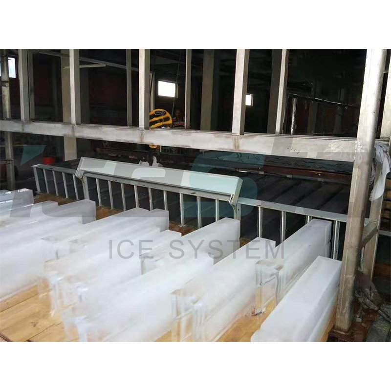 Salt water brine tank 3 tons block ice machine for seafood cooling