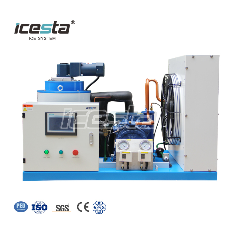 ICESTA 500kg 0.5ton easy control High reliable Energy saving Long Service Life Commercial ice flake machine for fish