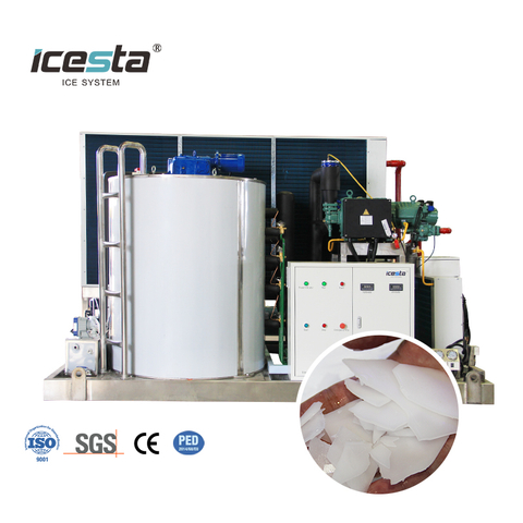 Icesta Ice Flake Maker Drum 10tons Industrial Flake Ice Evaporator of Factory Price 