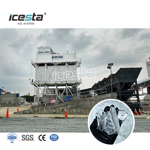ICESTA 100 Ton All-In-One Containerized Plate Ice Plant for Concrete Cooling