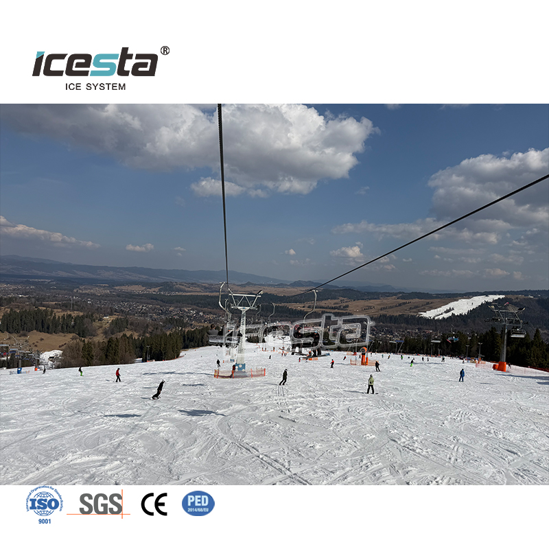 ICESTA All Weather Snow Making System with Bizter Compressor, 20/50/100 Ton Outdoor Snow Maker for Ski Resort