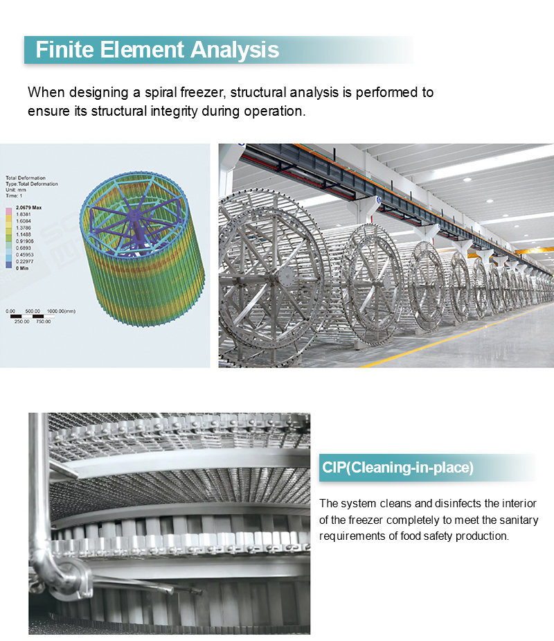 ICESTA Industrial Single Spiral Freezer for Seafood, New Design, Easy Operation, Automatic