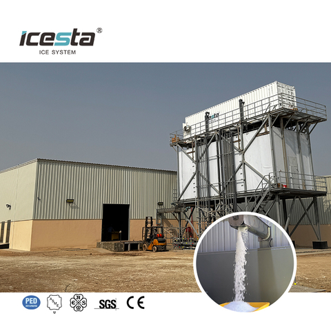 ICESTA 120 Ton Containerized Flake Ice Plant with Ice Storage System