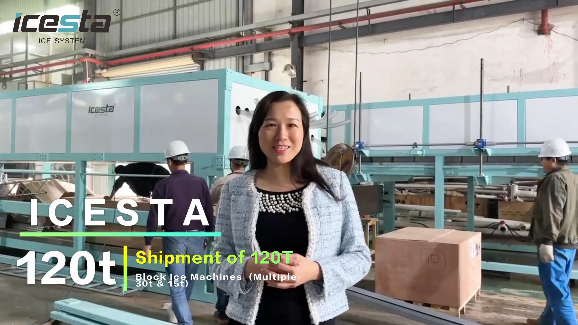 ICESTA 120-ton Direct Cooling Block Ice Machines (multiple 30-ton And 15-ton Units) Were Shipped To Yemen