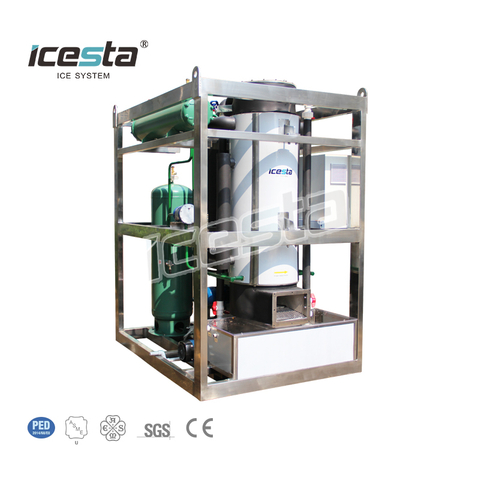 ICESTA automatic high relible edible solid tube ice Long Service Life Stainless Steel water cooling 2 ton ice tube machine $10000-$15000