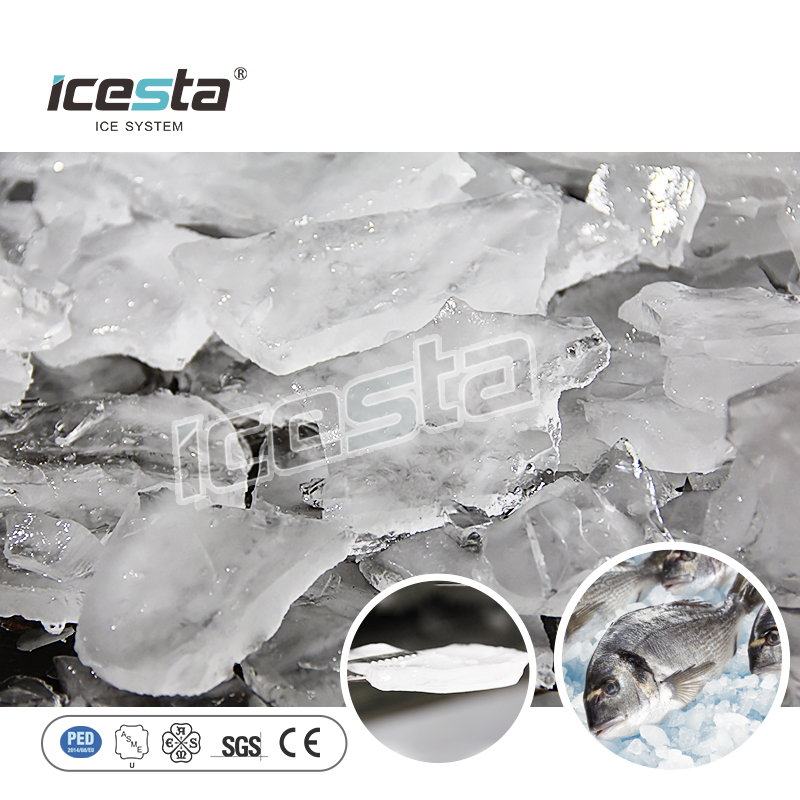ICESTA 100 Ton All-In-One Containerized Plate Ice Plant for Concrete Cooling