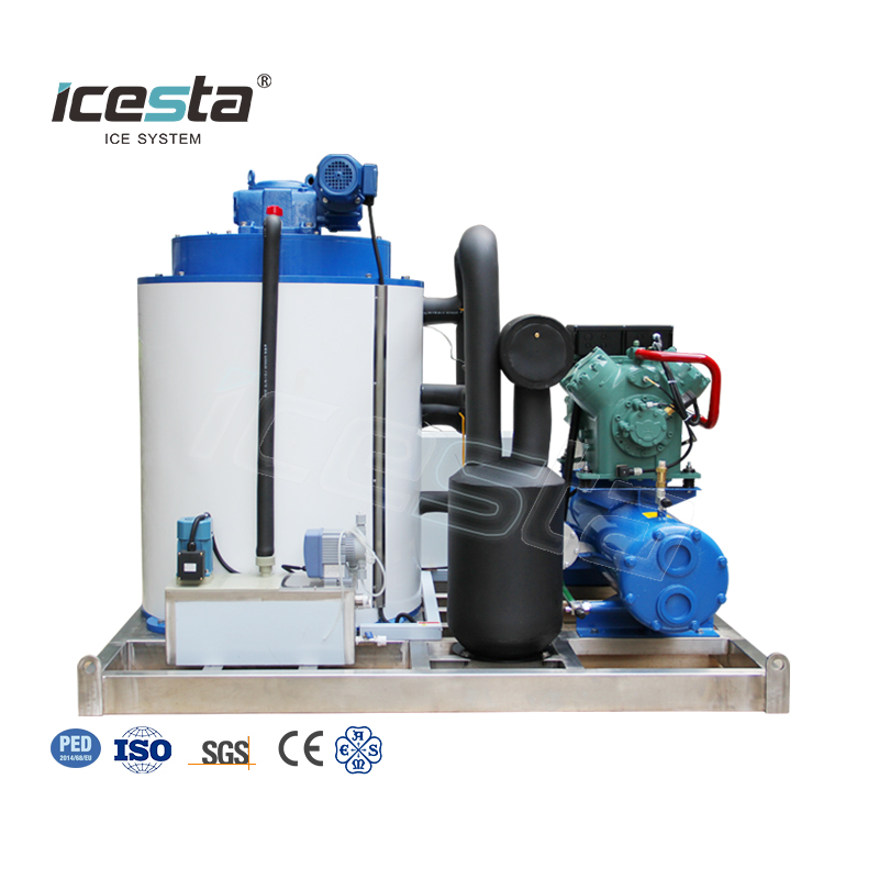 ICESTA 3 Ton Stainless Steel Flake Ice Machine for Food Cooling