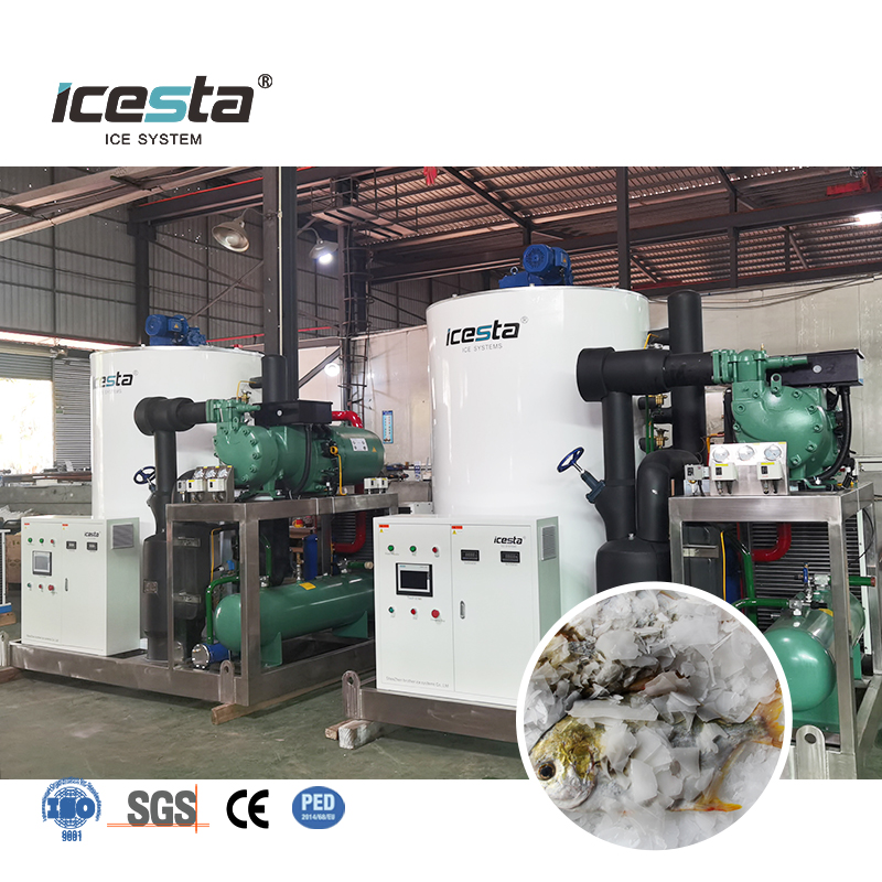 ICESTA 15-30 Ton Stainless Steel Industrial Flake Ice Machine
