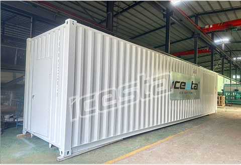 Industrial Container plate ice machine with 30t Evaporative cooling Stainless Steel Long Service Life For Concrete cooling