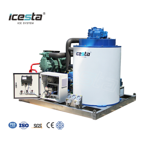 ICESTA 3 Ton Stainless Steel Flake Ice Machine for Food Cooling