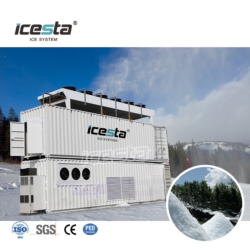 ICESTA All Weather Snow Making System with Bizter Compressor, 20/50/100 Ton Outdoor Snow Maker for Ski Resort