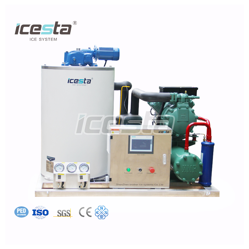 Flake ice machine 3T ICESTA Customized High Productivity Energy saving Long Service Life water cooling Stainless Steel $10000-$13000