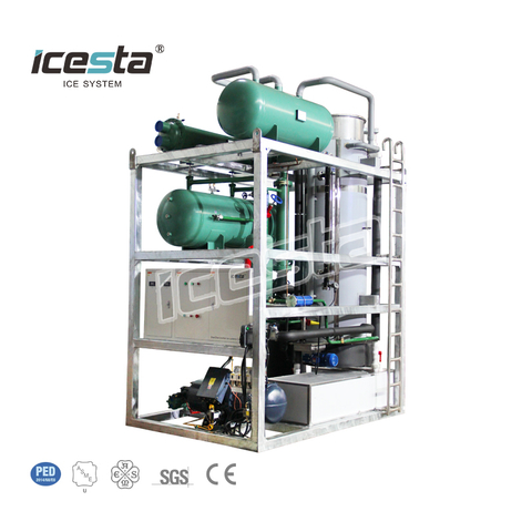 Tube ice machine 15 ton industrial ICESTA automatic high relible edible tube ice water cooling Long Service Life US$42000 - $50000