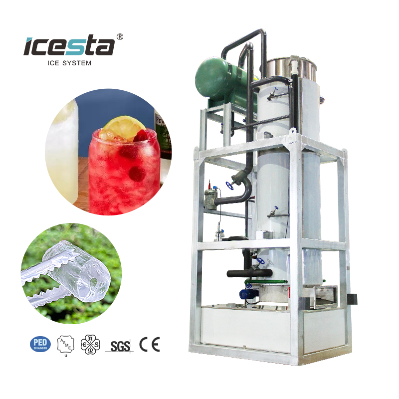 Icesta 50 Ton Stainless Steel Ice Tube Maker Machine, High Productivity, Long Service Life