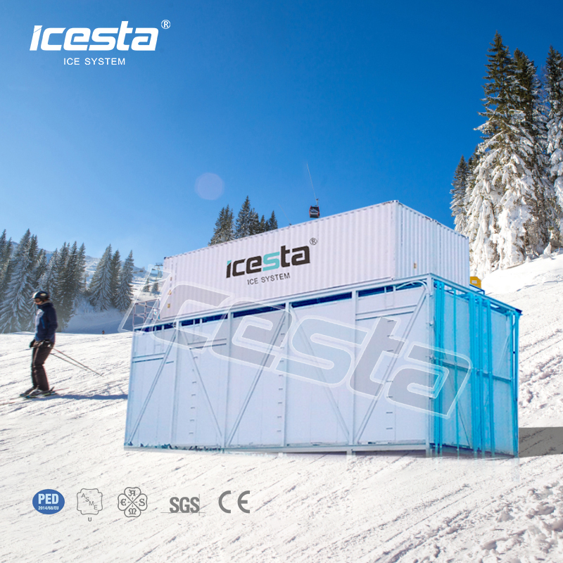 ICESTA All Weather Snow Making System with Bizter Compressor, 20/50/100 Ton Outdoor Snow Maker for Ski Resort