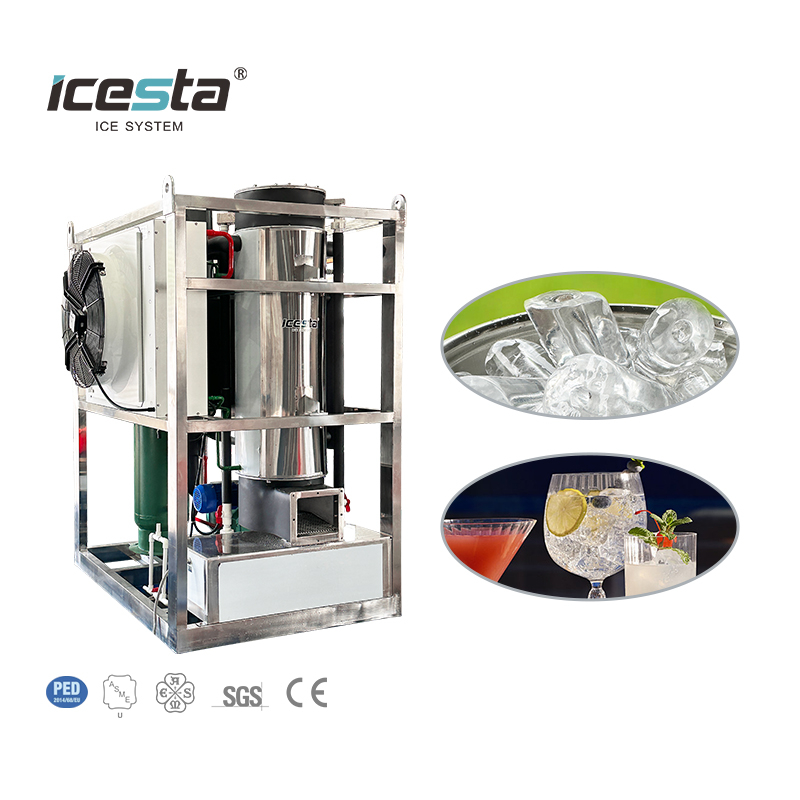 ICESTA automatic high relible edible solid tube ice Long Service Life Stainless Steel water cooling 2 ton ice tube machine $10000-$15000