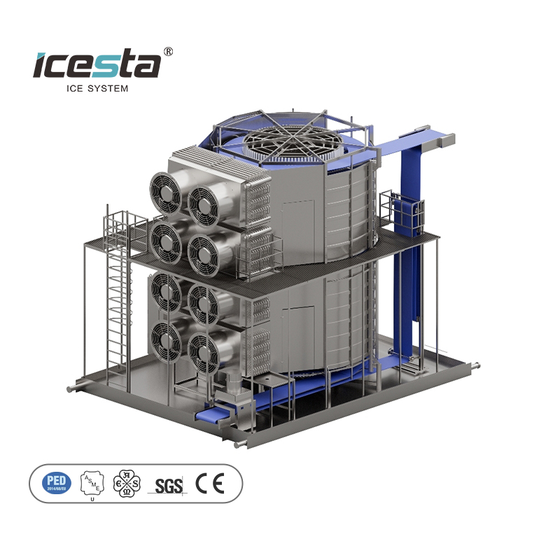 ICESTA Customizable High Reliable Quick Freezing Technology Easy Operation Double Spiral Freezer for Seafood Shrimp