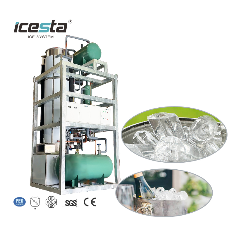 ICESTA 25 Ton Industrial Stainless Steel Tube Ice Machine