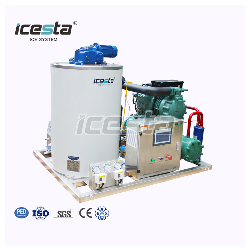 Flake ice machine 3T ICESTA Customized High Productivity Energy saving Long Service Life water cooling Stainless Steel $11000-$13000