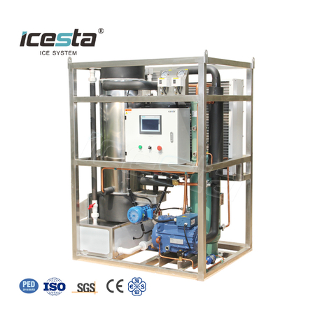 ICESTA Customized automatic energy-saving High Productivity Long Service Life Air cooling Stainless Steel 1 ton tube ice machine $7500