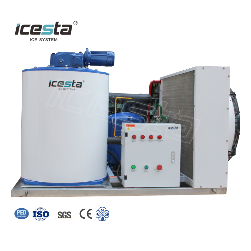 ICESTA 3 Ton Stainless Steel Flake Ice Machine for Food Cooling