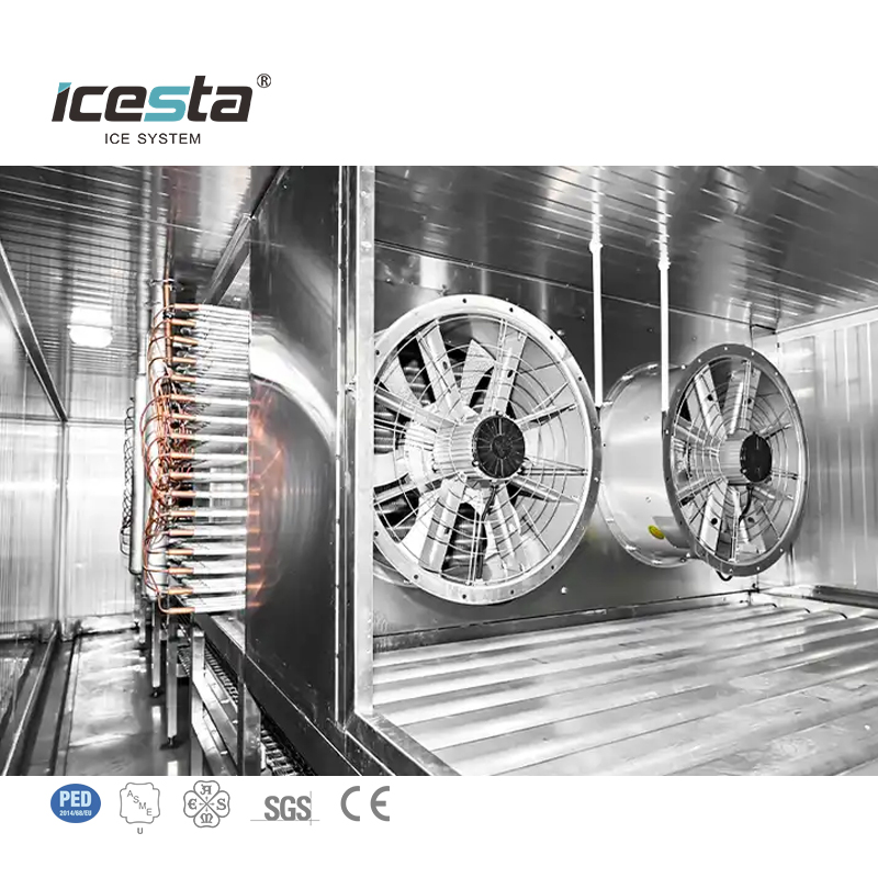 ICESTA Iqf Processing Line Automic Cryogenic Durian Quick Freeze Tunnel Freezer For Food Processing Industry