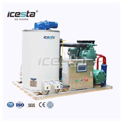 Flake ice machine 3T ICESTA Customized High Productivity Energy saving Long Service Life water cooling Stainless Steel $10000-$13000