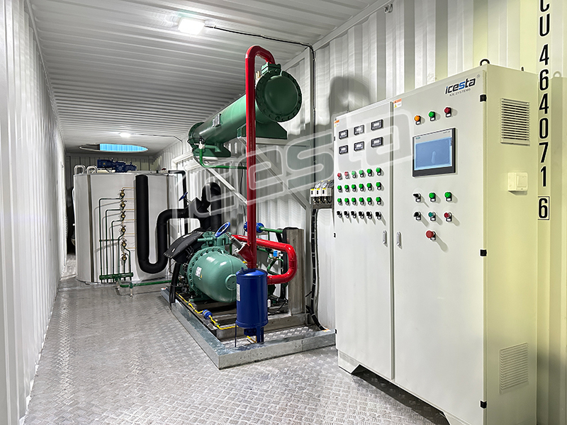 ICESTA Containerized 40 Ton Industrial Automatic Ice Plant with Rake ice system for Concrete Pouring Hydropower Station $170000
