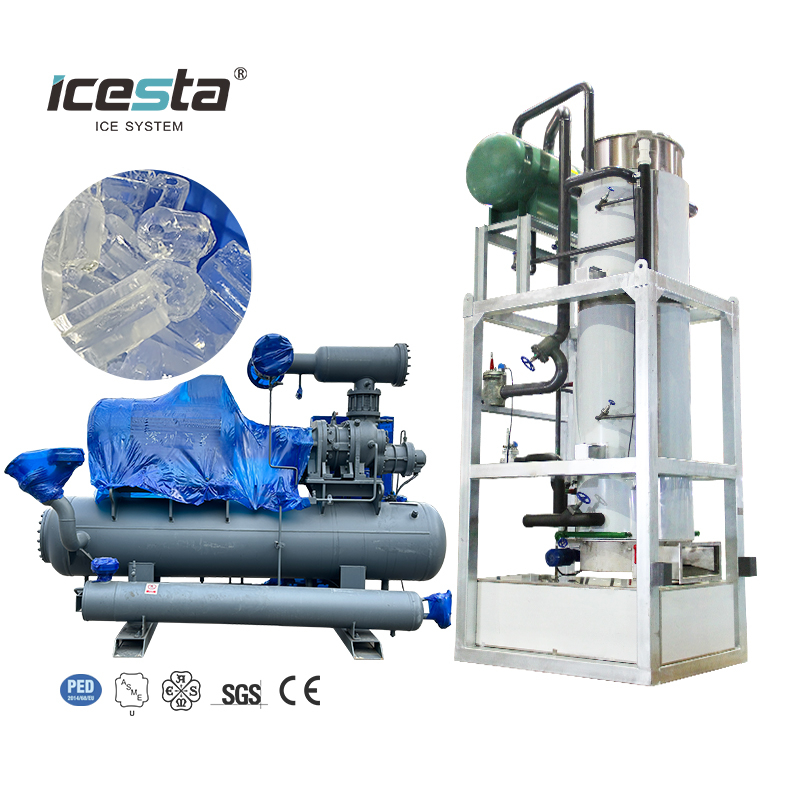 Icesta 50 Ton Stainless Steel Ice Tube Maker Machine, High Productivity, Long Service Life