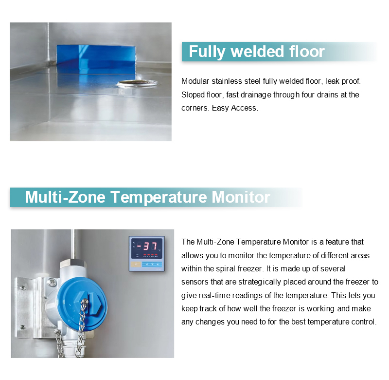 Industrial Single Spirals Freezer Machine, ICESTA Manufacturer, High Capacity, High Efficiency, Automatic, Low Temperature