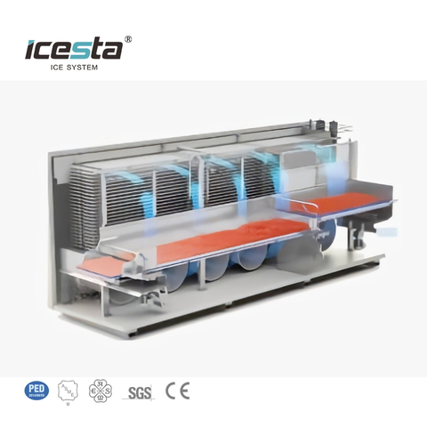 ICESTA Automic Industrial tunnel freezer For Cooling Fish, High Productivity Energy-efficient Long Service Life